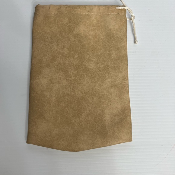 Pecan praline tan faux leather tie bag NEW 7x10” - Picture 3 of 6